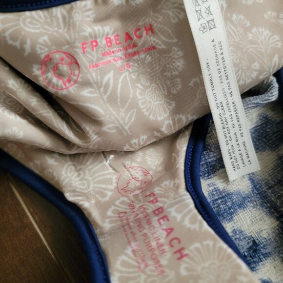 Free People Blue and White One Piece Swimsuit - Picture 4 of 5